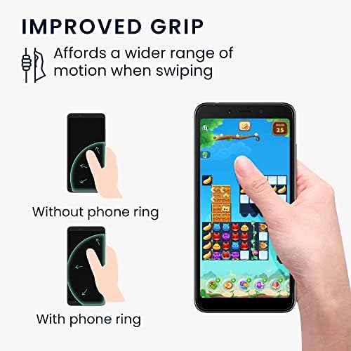 מחזיק אצבעות KWMobile לסמארטפון - רצועת מחזיק אצבעות עם מעמד לאחור של טלפון או מארז טלפון סלולרי