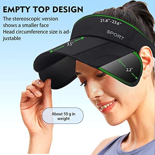 מגני שמש לנשים מתכווננות נשלפת נשלפת כובע חוף רחב גולף מגן גולף הגנה UV כובע שמש טניס סונהט ריצה כובע