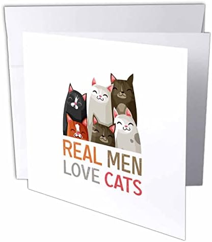 3 דרוז חתולים מצחיקים - גברים אמיתיים אוהבים חתולים. מתנה לחתול, חובבי חיות מחמד - כרטיסי ברכה