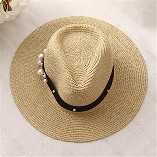 לרכוש אביב קיץ כובעי נשים פרח חרוזים רחב שוליים ג ' אז פנמה כובע מגן שמש חוף כובע