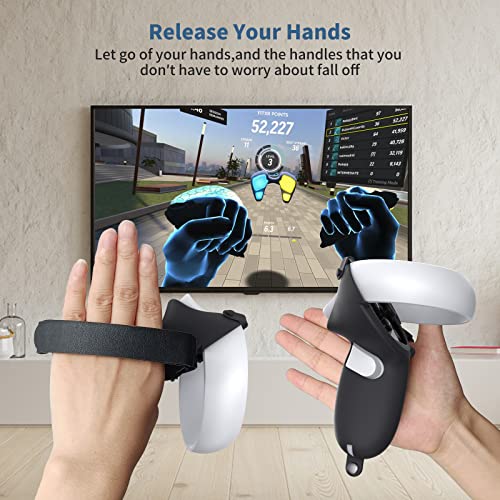 Controller Controller Itwano תואם ל- Oculus Quest 2, מגן כיסוי בקר סיליקון עבור Quest 2 עם רצועת מפרק מתכווננת