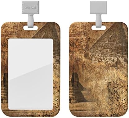 מזהה תג כרטיס מחזיק עם להסרה צוואר שרוך רצועת בציר מצרי פירמידת כרטיס מגן