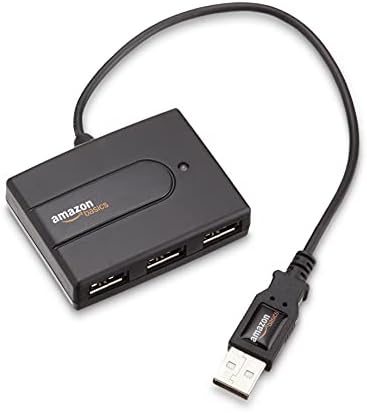 יסודות אמזון 4-יציאה USB ל- USB 2.0 מתאם רכזת Ultra-Mini