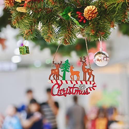 עץ חג המולד תליון קטן עץ ציור צבעוני תליון פעמון קישוטי חג המולד מעוטרים זר חג מולד