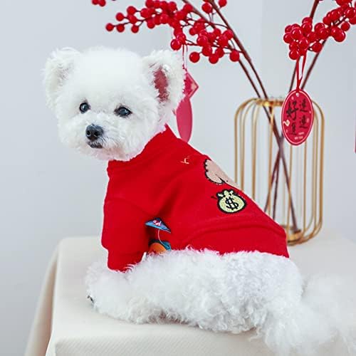 מעיל כלבים סוודר קלים בגדי חיות מחמד גור כלב תחפושת לחתול ראש השנה מעילי מזג אוויר קר כלב ז'קט נושם ז'קט