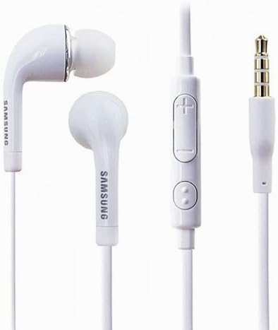 אוזניות סטריאו של סמסונג 3.5 ממ עם מפתח עוצמת הקול לגלקסי S4 - אריזה לא קמעונאית - לבן