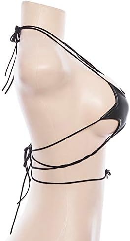 נשים מבריק מתכתי כוכב רצועות חולצת סטרפלס הלטר רווה לעטוף סביב בנדו חזייה