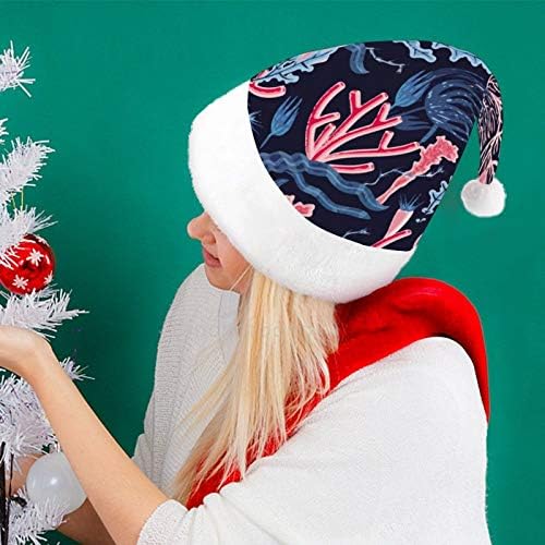 חג המולד סנטה כובע, ורוד אור אלמוגים פרחוני חג המולד חג כובע למבוגרים, יוניסקס נוחות חג המולד כובעי לשנה