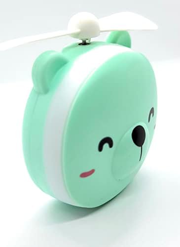 Zooeybear 3-in-1 Kawaii Mini Mini Compact מראה עם מאוורר ואור LED-USB נטענת