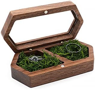ארגז טבעת עץ בהתאמה אישית, קופסת טבעת עץ רזה ועץ קופסת טקס לחתונה הצעת אירוסין קופסת טבעת קופסה