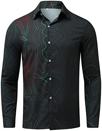 UBST 2022 חולצות גברים חדשות, אביב קיץ כפתור שרוול ארוך מטה חולצות Splash-DINK מודפסות חולצות הוואי