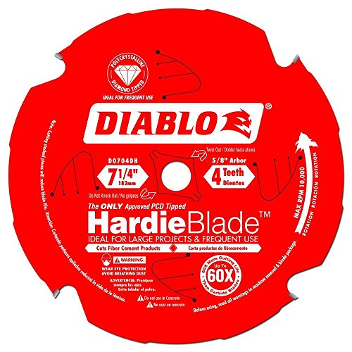 Diablo D0704DH 7-1/4 PCD Tiped Diablo מעגלי מסור Hardieblade