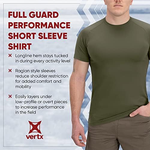 חולצת טריקו טקטית עם שרוול קצר לגברים, שכבת בסיס גופייה לאתלטי, אימון , משטרה וביטחון-משיכה בסגנון קו ארוך, התאמת
