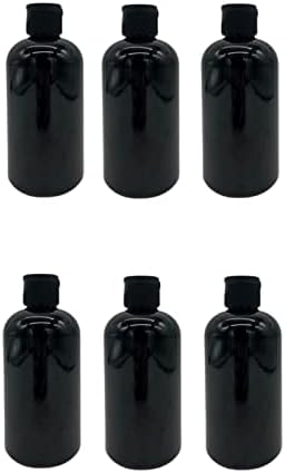 חוות טבעיות 8 גרם שחור BOSTON BPA בקבוקים בחינם - 6 אריזות מיכלים ריקים למילוי מחדש - שמנים אתרים מוצרי ניקוי