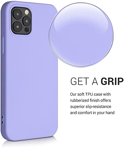 מארז KWMobile תואם ל- Apple iPhone 12 / iPhone 12 Pro Case - Slim Protective TPU Silicone Cover - Light Lavender
