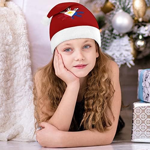פיליפיני שמש דגל חג המולד כובע רך קטיפה סנטה כובע מצחיק כפה עבור חג המולד לשנה חדשה חגיגי מפלגה