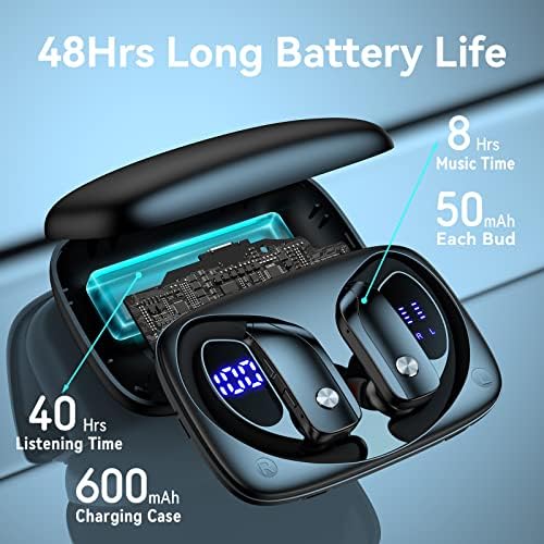 אוזניות אלחוטיות עבור Blu G91 Pro Bluetooth אוזניות 48 שעות משחקות אוזניות ספורט אחוריות עם