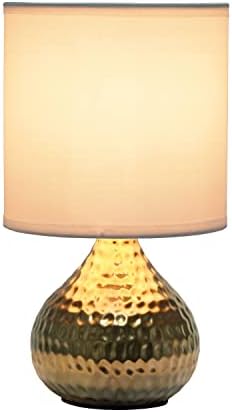 עיצובים פשוטים 2073-ג ' י. די. וו מיני מרקם מרוקע מנורת שולחן טפטוף זהב עם גוון לבן