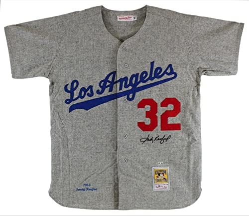 Dodgers Sandy Koufax החתימה את גריי מיטשל ונס ג'רזי מדורגת 9! BAS & MLB - גופיות MLB עם חתימה