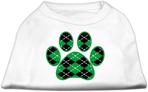 מוצרי חיות מחמד של מיראז 'ארגייל כפה ירוק מסך ירוק חולצה לבנה xxl