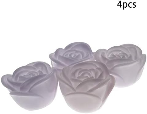 OTHMRO פרחים ורדים אורות לילה מנורת LED רוז לבן ורד שבעה צבע D65 × H40 PVC סוללה מופעלת מתאימה
