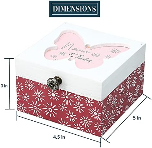 חברת מתנות ביתן פרפר פרפר מזכרת מכסה מכסה-ננה אתה כל כך קופסת תכשיטים מוקירה, 4.5 אינץ ', ורוד, סגול וכסף