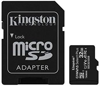 קינגסטון 32 ג'יגה-בייט MicroSDHC בד בחר בתוספת 100MB/S קרא A1 Class10 UHS-I 2-Pack Card + Card + מתאם