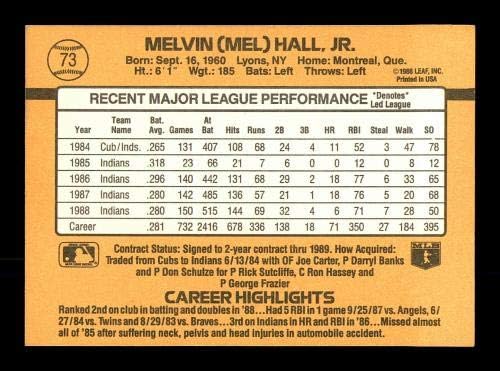 מל הול חתימה 1989 כרטיס דונרוס 73 אינדיאנים בקליבלנד SKU 184413 - כרטיסי חתימה של בייסבול בלוח בייסבול