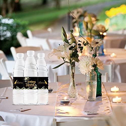 32 יח 'מדבקות בקבוקי מים של חוליית החתן, תוויות בקבוקי מים לחתן צוות, עטיפות בקבוקי מסיבות רווקות,