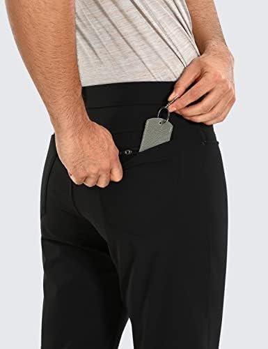 מכנסי גולף של Crz Yoga גברים מכנסי גולף - 33 /35 '' מכנסי עבודה רזים מתאימים למותח מכנסי נסיעה עבים עם