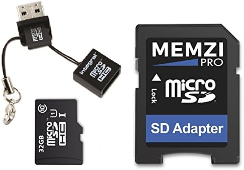 ממזי פרו 32 ג ' יגה-בייט מחלקה 10 90 מגה-בייט/שניה כרטיס זיכרון מיקרו-דיסק עם מתאם מיקרו-יו-אס-בי