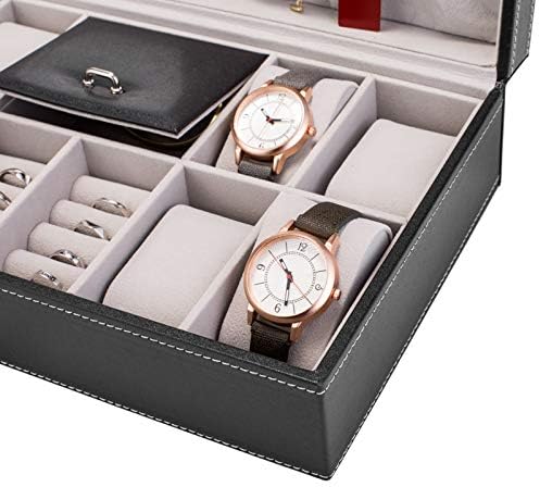 תיבת אחסון שעון, מארגן תכשיטים לנשים & מגבר ;בנות-מחזיק עבור עגיל טבעת שרשרת צמיד צמיד שעון.מתנה