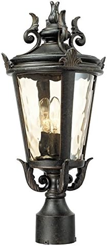 ג 'ון טימברלנד מרסיי מסורתי חיצוני הודעה אור רחוב פנס 3-אור קבועה מרקם שחור 100 ברור מרוקע זכוכית