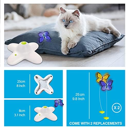 כל עבור כפות אינטראקטיבי חתול פרפר צעצוע עם 6 חבילה מילוי