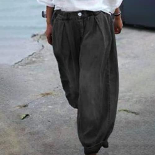 מכנסי שמלה מזדמנים של Miashui לנשים מכנסי ג'ינס גבוהים של נשים מכנסיים ג'ינס מכנסיים מכנסיים מכנסיים