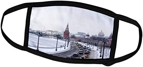 3drose Alexis Photography - עיר מוסקבה - תנועה מעבר למוסקבה קרמלין בחורף. נהר מוסקבה מכוסה קרח - מסכות פנים