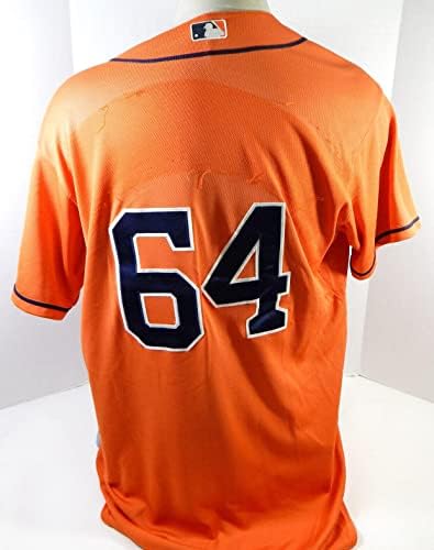 2013-19 יוסטון אסטרוס 64 משחק נעשה שימוש ב- Orange Jersey Nameplate הוסר 50 DP25535 - משחק