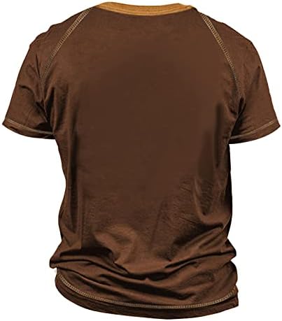 חולצת טריקו של גברים רטרו שרוול קצר צוואר עגול צוואר