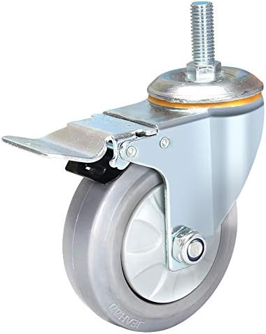 Colijol Trolley Wheelsorsnitureors גומי M12 מסתובב גלגל עם גלגלים אפור בלמים יותר שולחן חיתוי עגל