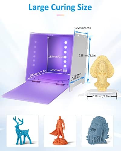 Geeetech UV ריפוי קופסת אור עבור LCD/DLP/SLA דגם מדפסת שרף 3D, DIY 405NM תיבת ריפוי שרף UV עם