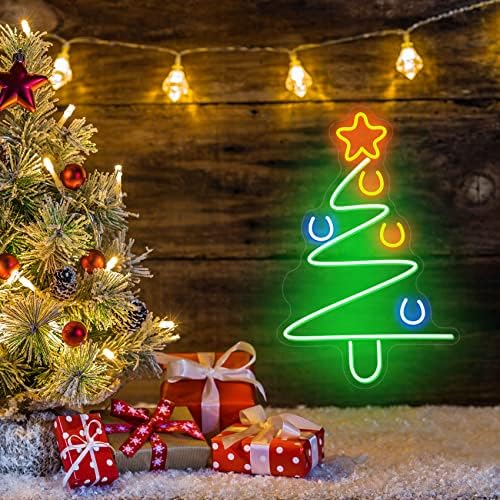 שלט ניאון ביו -ויגי עץ חג המולד עץ חג מולד קישוטי קיר לחג המולד אורות ניאון שלטי ניאון עיצוב לחדר