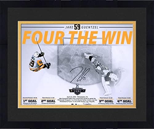 ממוסגר ג'ייק גוונטל פיטסבורג פינגווינים חתימה 11 x 14 ארבעה תצלום הזכייה - תמונות NHL עם חתימה