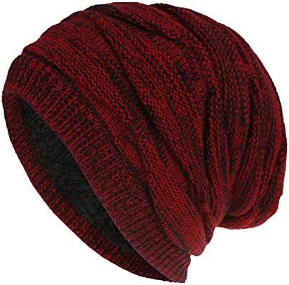 יוניסקס אופנה צבע אחיד כובע סרוג מזדמן חם פלוס קטיפה חיצונית כובע חורף סרוג כובע עור