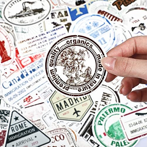 110 חתיכות רטרו חותמת חותמת דואר מדבקות נסיעות הגירה חותמת דואר מדבקת דרכון חותמת מזוודה מדבקות עמיד