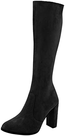 הברך גבוהה מגפי נשים צאן מגפי נשים של ארוך בגובה הברך נעלי רטרו שמנמן העקב חם מגפי נשים של הברך