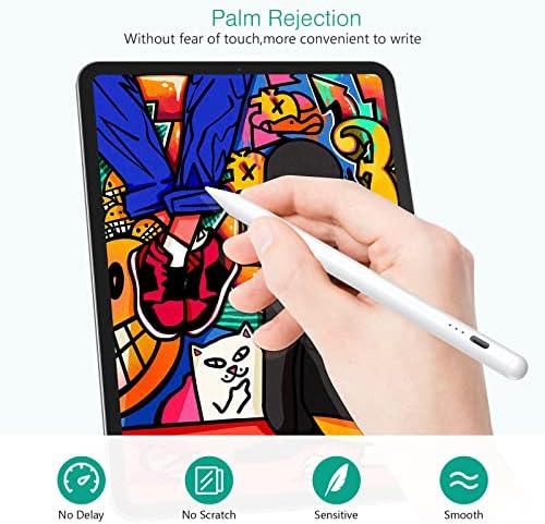 עטים של אוריה חרט לאייפד, עיפרון פעיל לאייפד, USB נטען עטים חרט עם מחוון כוח, רגישות גבוהה, תואמים ל- iPad 8/7/6/iPad