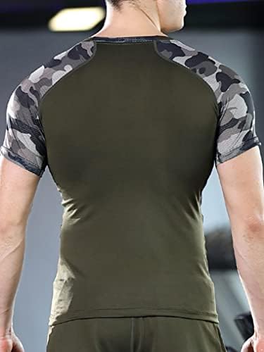 דומיבה גברים של ספורט חולצה שרירים פיתוח גוף דחיסה קצר שרוול חולצות אימון פעיל בסיס שכבה חולצה