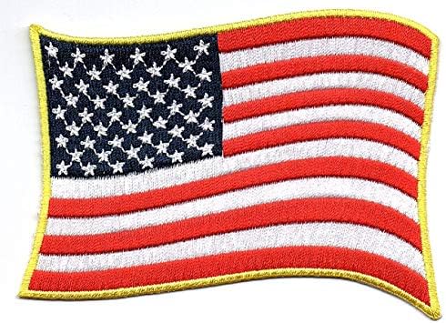 דגל אמריקאי - מנופף ברוח 3 חבילות כל אחת ~ 4 x 3 אינץ ' ברזל רקום בגיבוי