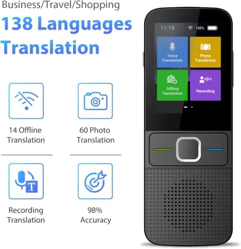 אריסין שפה מתורגמן מכשיר, נייד מיידי מתורגמן מכשיר, באינטרנט 137 שפות אלחוטי / נקודה חמה / לא מקוון 12