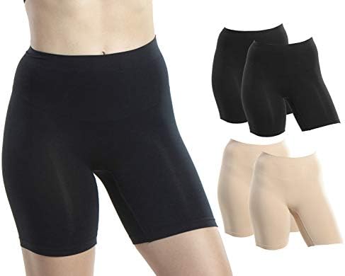 מכנסיים קצרים להחלקה לשמלות מתחת, 2 אופניים או מכנסי סטרץ 'לאופנועים לאימון יוגה